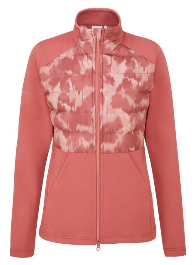 PING Clare Zoned fleece dámska bunda, ružová/rose multi