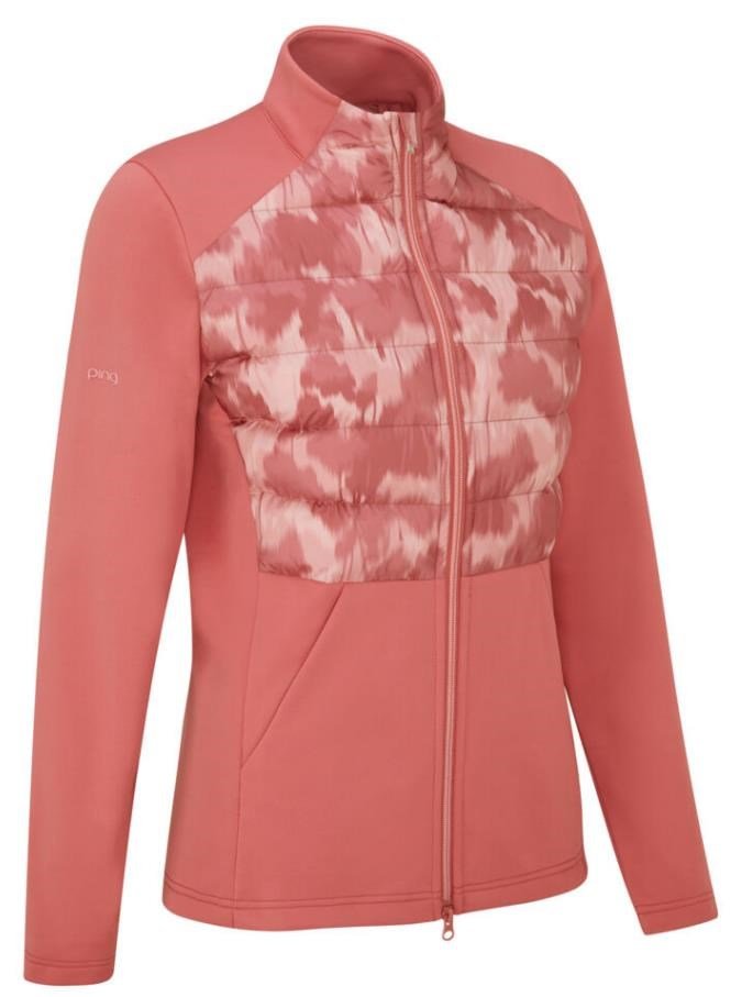 PING Clare Zoned fleece dámska bunda, ružová/rose multi