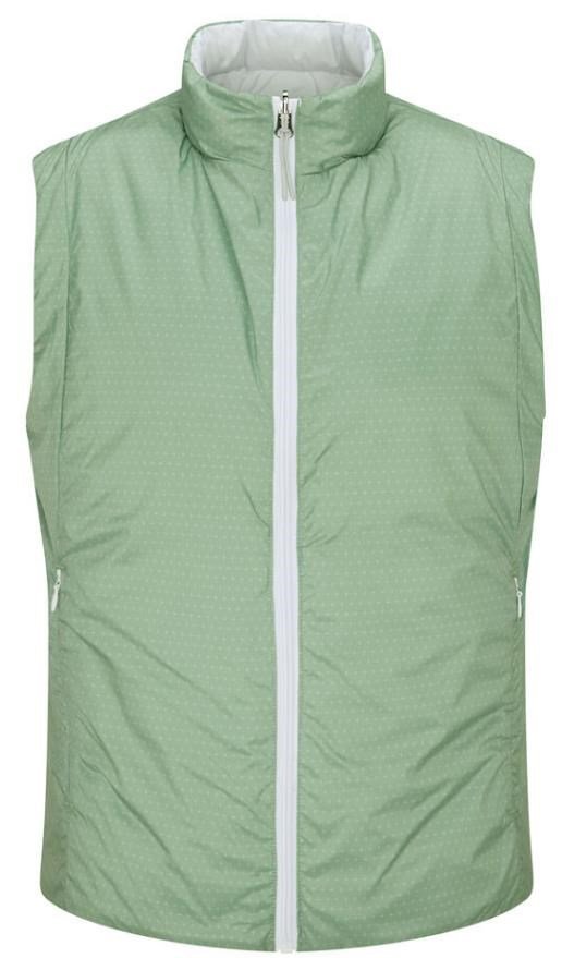 PING Samantha Clo® insulated reversible dámska vesta, biela/eucalyptus multi