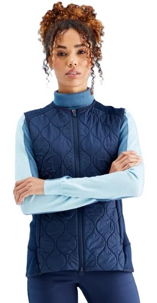 PING Seren insulated collarless dámska vesta, navy