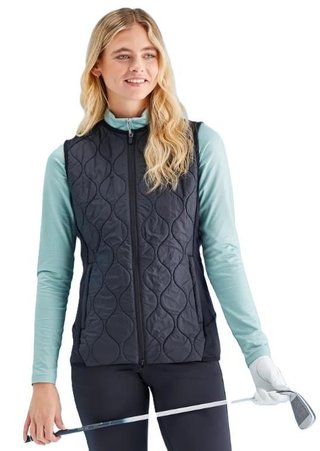 PING Seren insulated collarless dámska vesta, čierna
