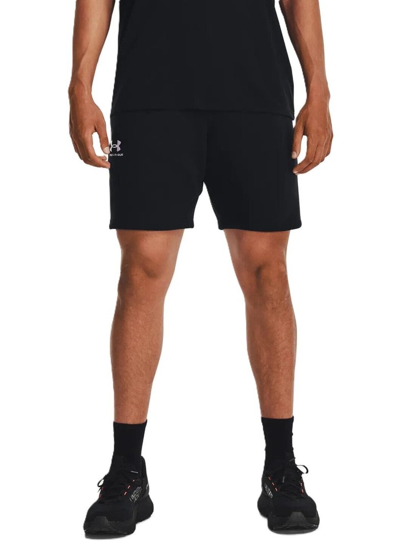 Under Armour Essential Fleece pánske kraťasy, čierno/biele