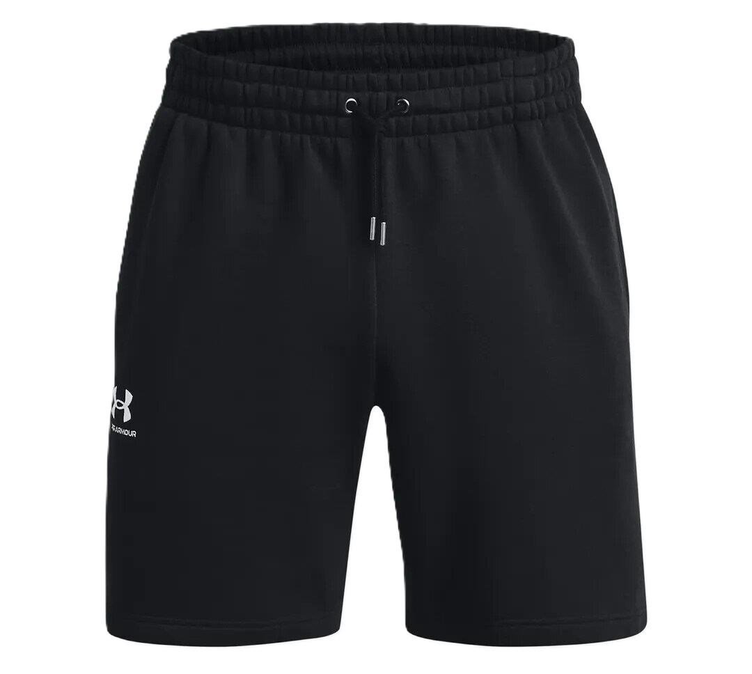 Under Armour Essential Fleece pánske kraťasy, čierno/biele