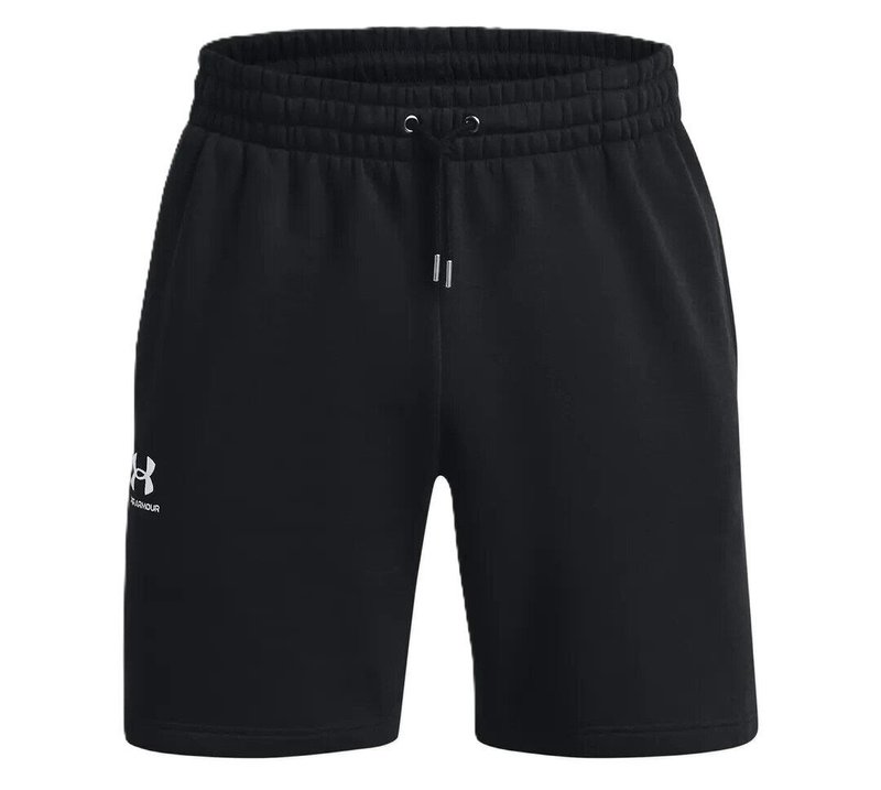 Under Armour Essential Fleece pánske kraťasy, čierno/biele