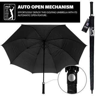 PGA Tour Windproof Double Canopy 62" dáždnik, čierna