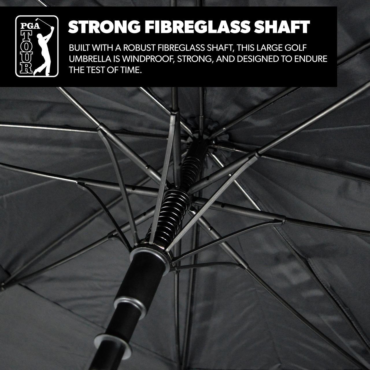 PGA Tour Windproof Double Canopy 62" dáždnik, čierna