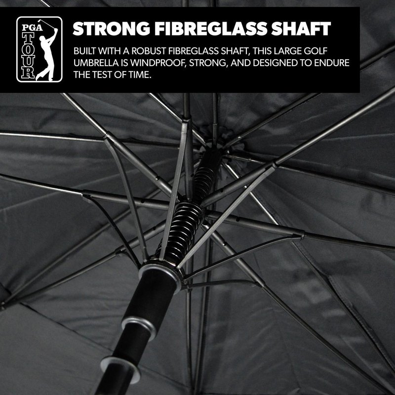 PGA Tour Windproof Double Canopy 62" dáždnik, čierna