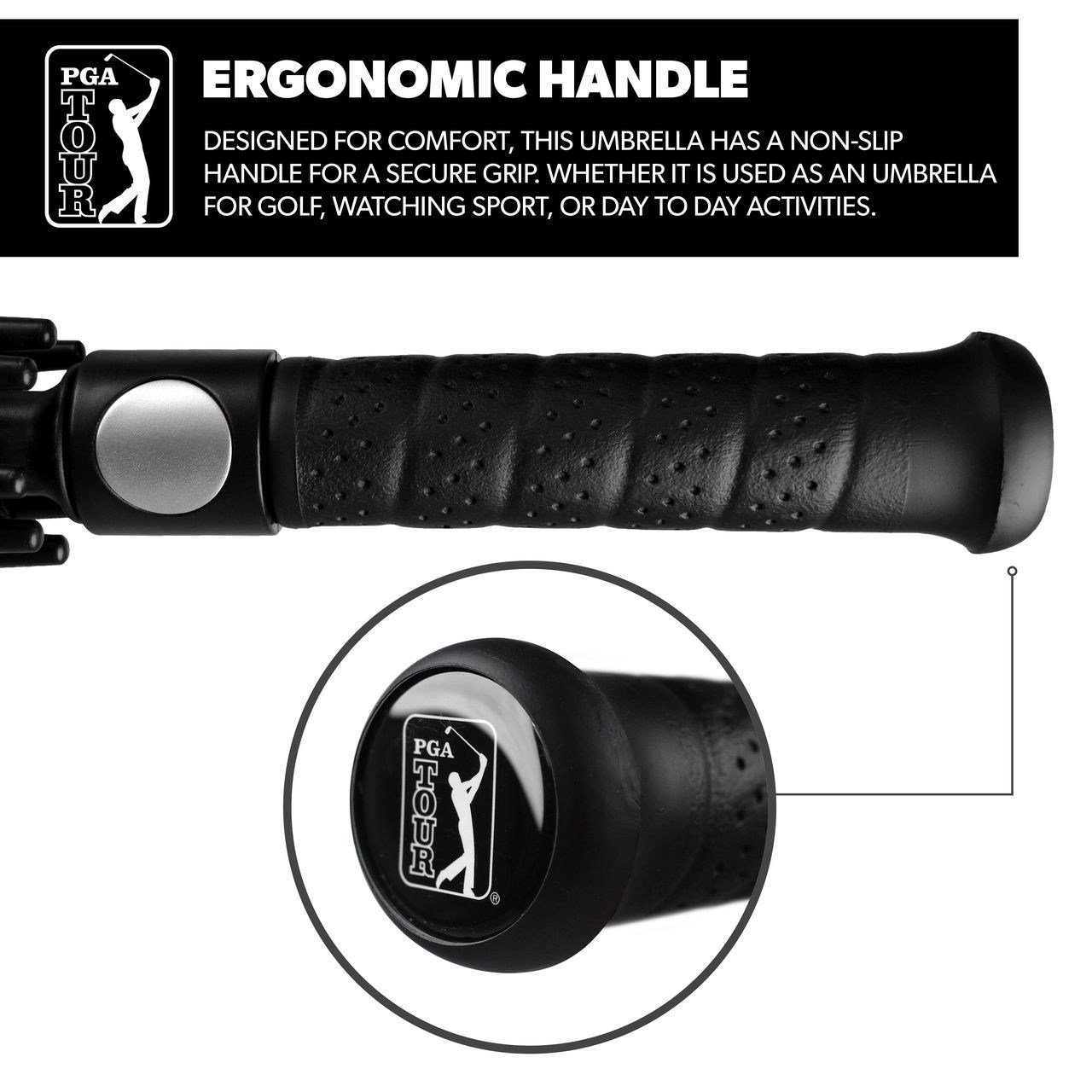 PGA Tour Windproof Double Canopy 62" dáždnik, čierna