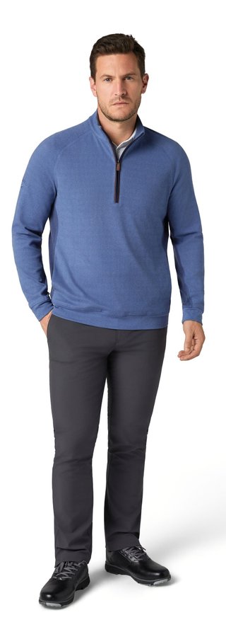 Callaway Brushed Rib 1/4 Zip pánska mikina, peacoat heather