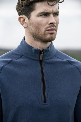Callaway Brushed Rib 1/4 Zip pánska mikina, peacoat heather