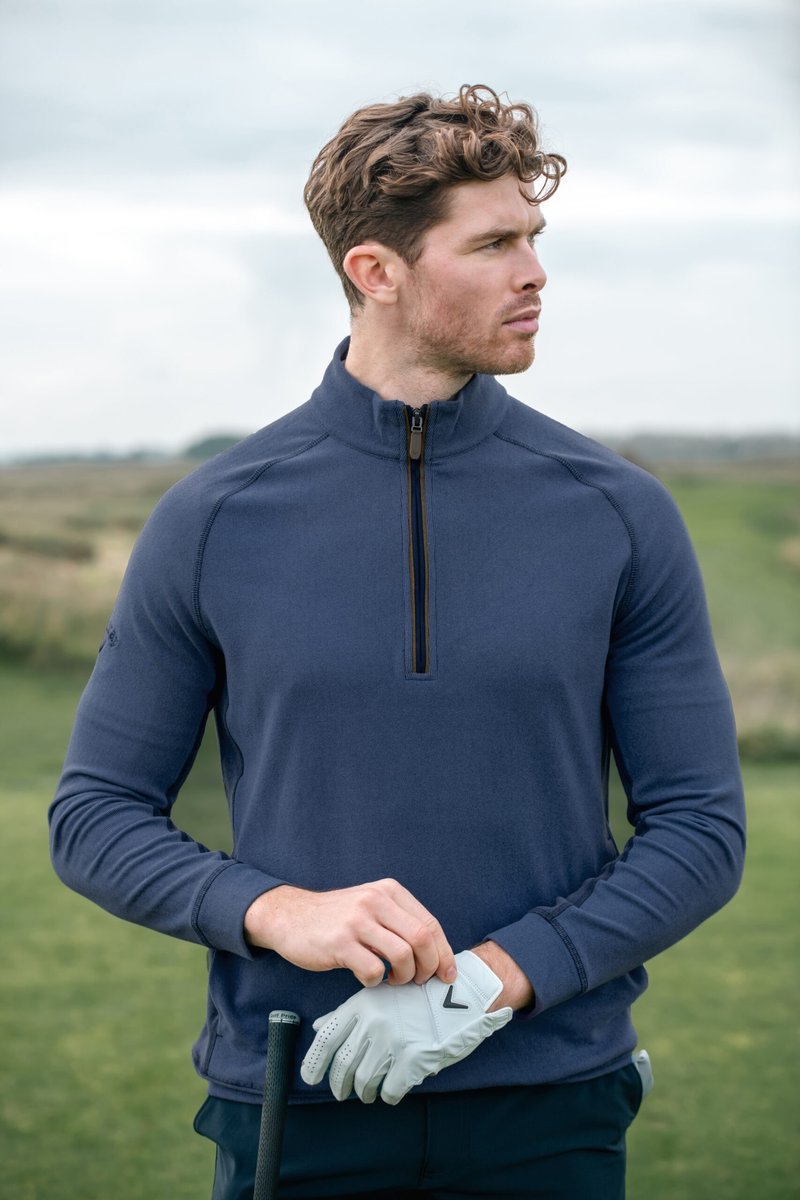 Callaway Brushed Rib 1/4 Zip pánska mikina, peacoat heather