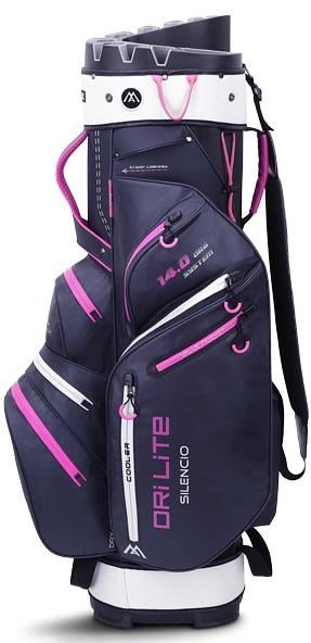 Big Max Dri Lite Silencio 2 Organizer cart bag, steel blue/strieborný/fuchsia