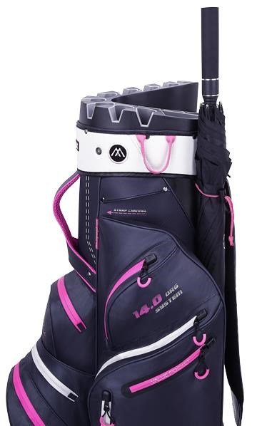 Big Max Dri Lite Silencio 2 Organizer cart bag, steel blue/strieborný/fuchsia