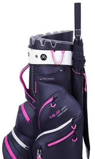 Big Max Dri Lite Silencio 2 Organizer cart bag, steel blue/strieborný/fuchsia
