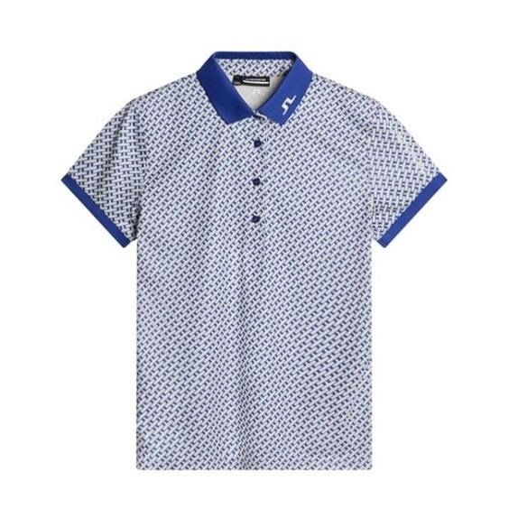 J.Lindeberg Tour Tech Print dámske polo, tour geo moonbeam