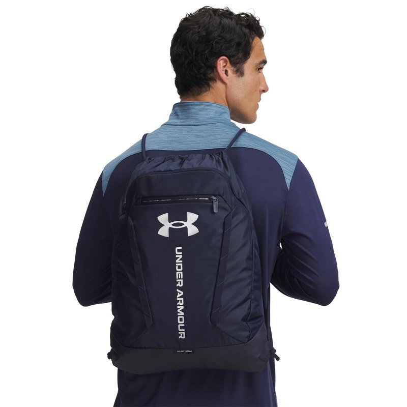 Under Armour Hustle Sackpack, midnight navy/metallic silver