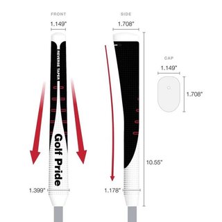Golf Pride Reverse Taper putter grip, Flat Medium, biely cap