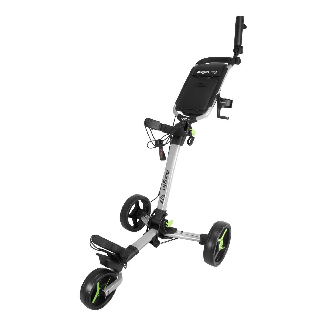 Axglo V1 manuálny golfový vozík, strieborný/zelený