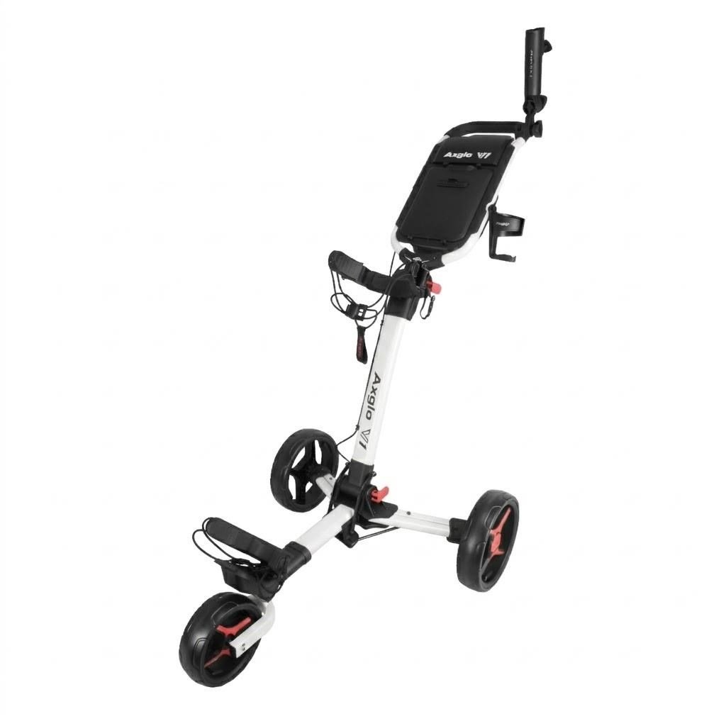 Axglo V1 manuálny golfový vozík, bielo/červený