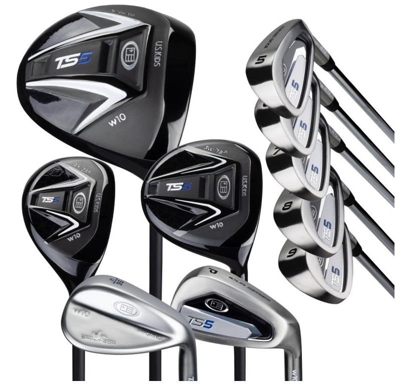 U.S. Kids Golf TS5-57 (145cm) 10-Club Combo juniorský golfový set, oceľ, + stand bag, čierna/biela