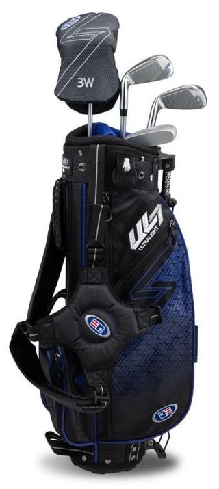 U.S. Kids Golf UL7-45 (114cm) juniorský golfový set, grafit, + stand bag, čierno/modrý