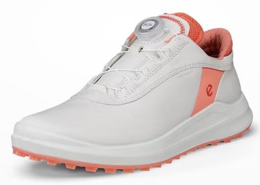 Ecco Core BOA dámske golfové topánky, biela/burnt coral