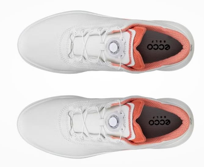 Ecco Core BOA dámske golfové topánky, biela/burnt coral