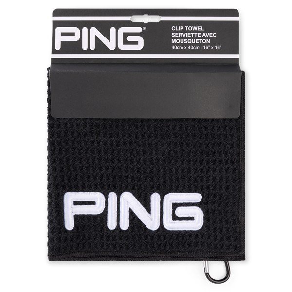 PING Clip golfový uterák, čierna