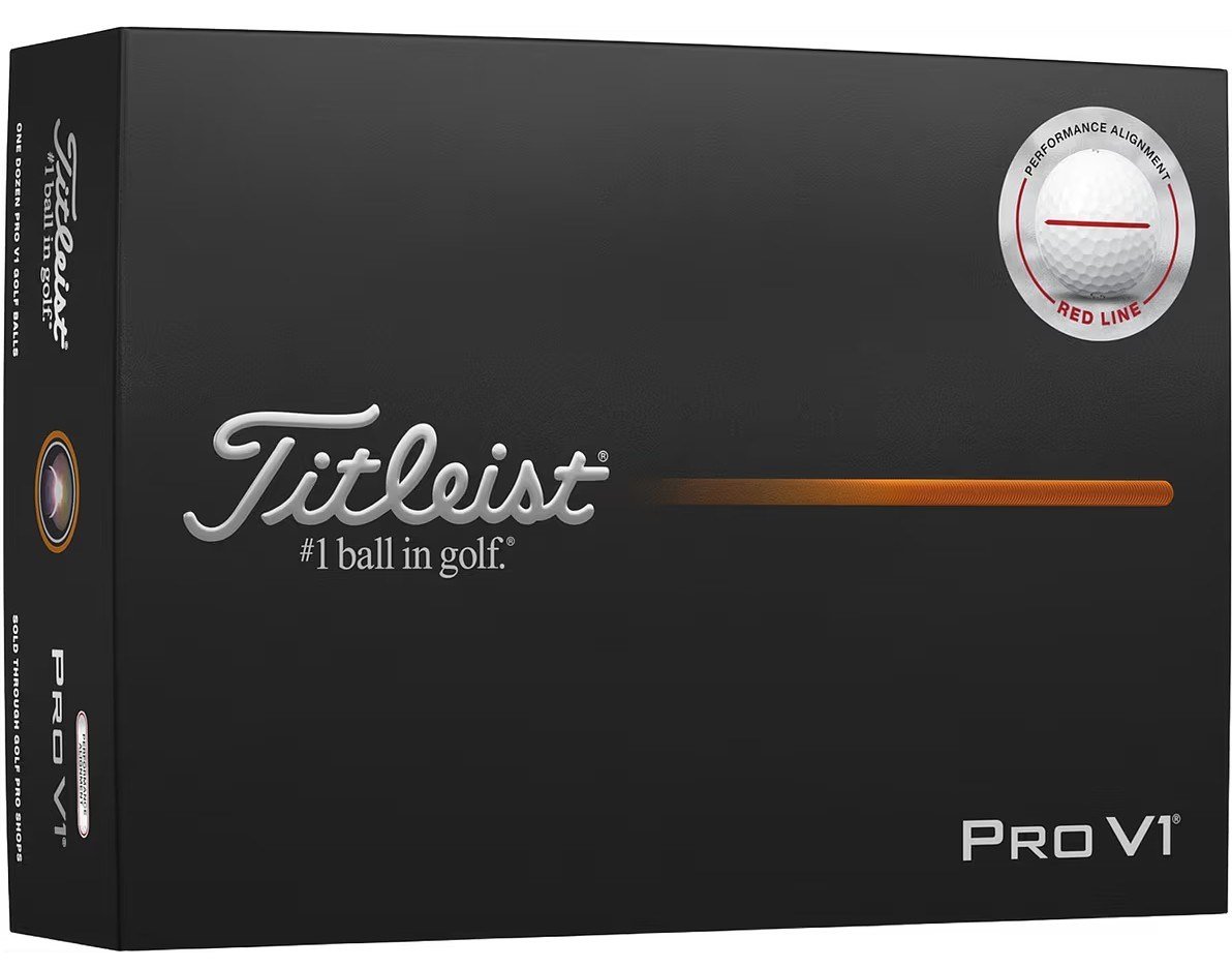 Titleist Pro V1 2025 golfové loptičky, Performance Alignment RED