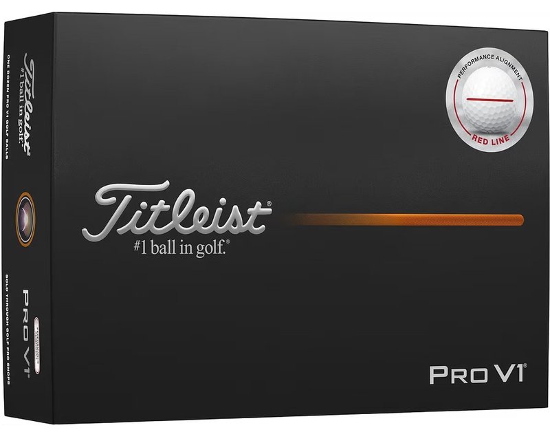 Titleist Pro V1 2025 golfové loptičky, Performance Alignment RED