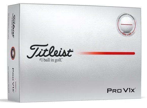 Titleist Pro V1x 2025 golfové loptičky, Performance Alignment RED