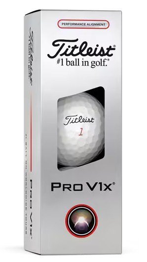Titleist Pro V1x 2025 golfové loptičky, Performance Alignment RED