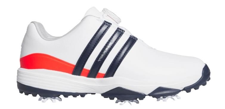 Adidas Tour360 24 Boa juniorské golfové topánky, biele