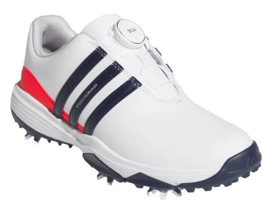 Adidas Tour360 24 Boa juniorské golfové topánky, biele