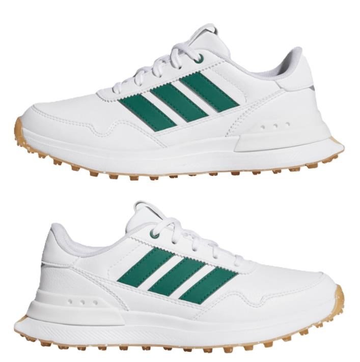 Adidas S2G 26 Spikeless juniorské golfové topánky, biele