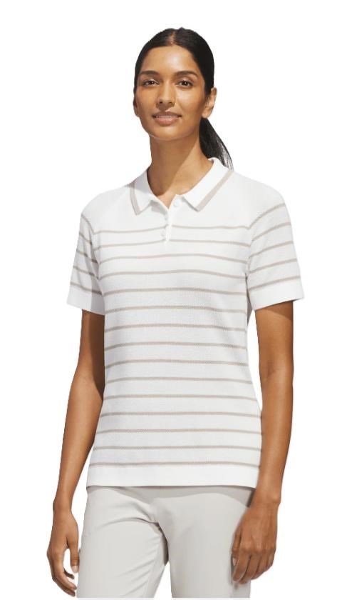 Adidas Ultimate365+ Stripe Knit dámske polo, biele