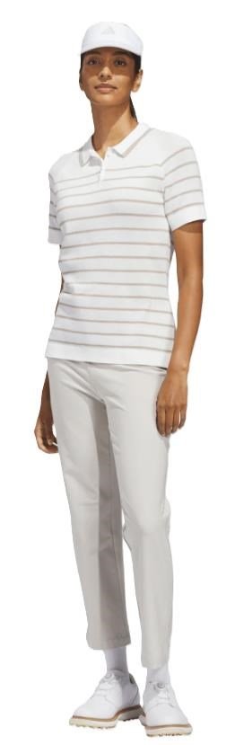 Adidas Ultimate365+ Stripe Knit dámske polo, biele