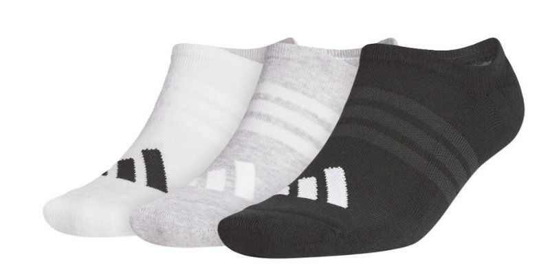 Adidas Performance No Show pánske ponožky (3 páry), biela/sivá/čierna