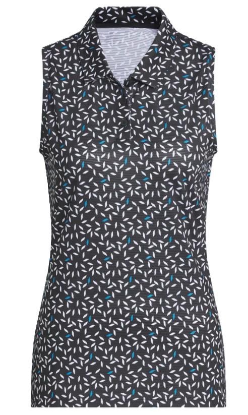 Adidas Ultimate365 All Over Print Sleeveless dámske polo, čierne
