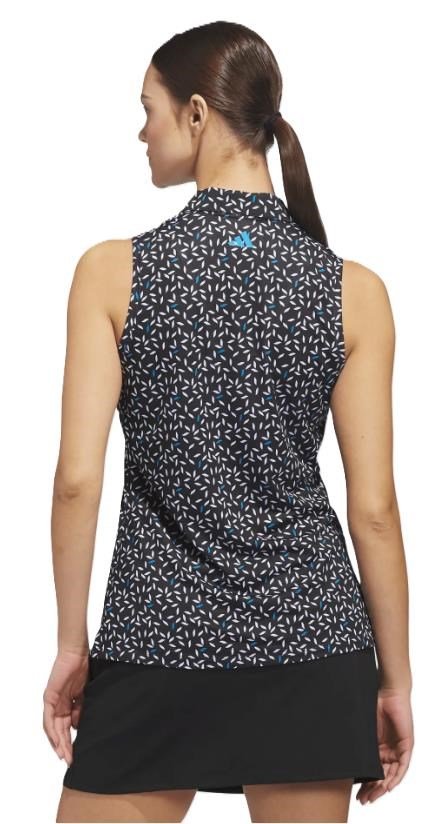 Adidas Ultimate365 All Over Print Sleeveless dámske polo, čierne