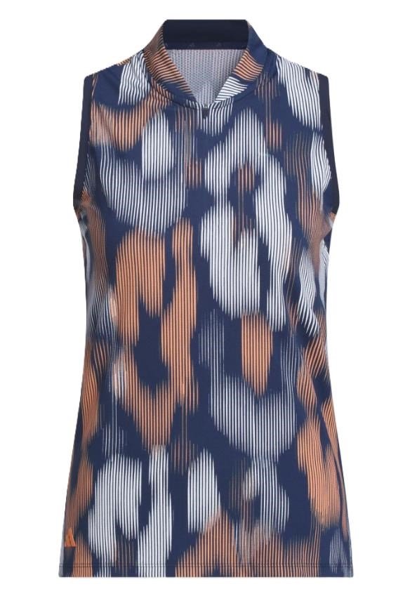 Adidas Ultimate 365 Ottoman Printed Sleeveless dámske polo, navy