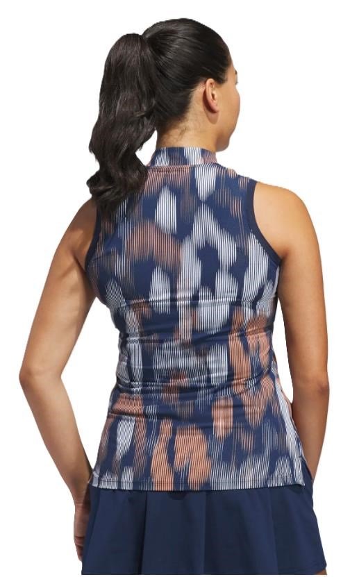 Adidas Ultimate 365 Ottoman Printed Sleeveless dámske polo, navy