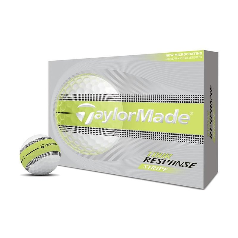 JuCad TaylorMade Tour Response Stripe golfové loptičky 2026 (12 ks), neónová žltá