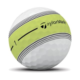 JuCad TaylorMade Tour Response Stripe golfové loptičky 2026 (12 ks), neónová žltá