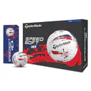 TaylorMade SpeedSoft Ink golfové loptičky, modré/červené