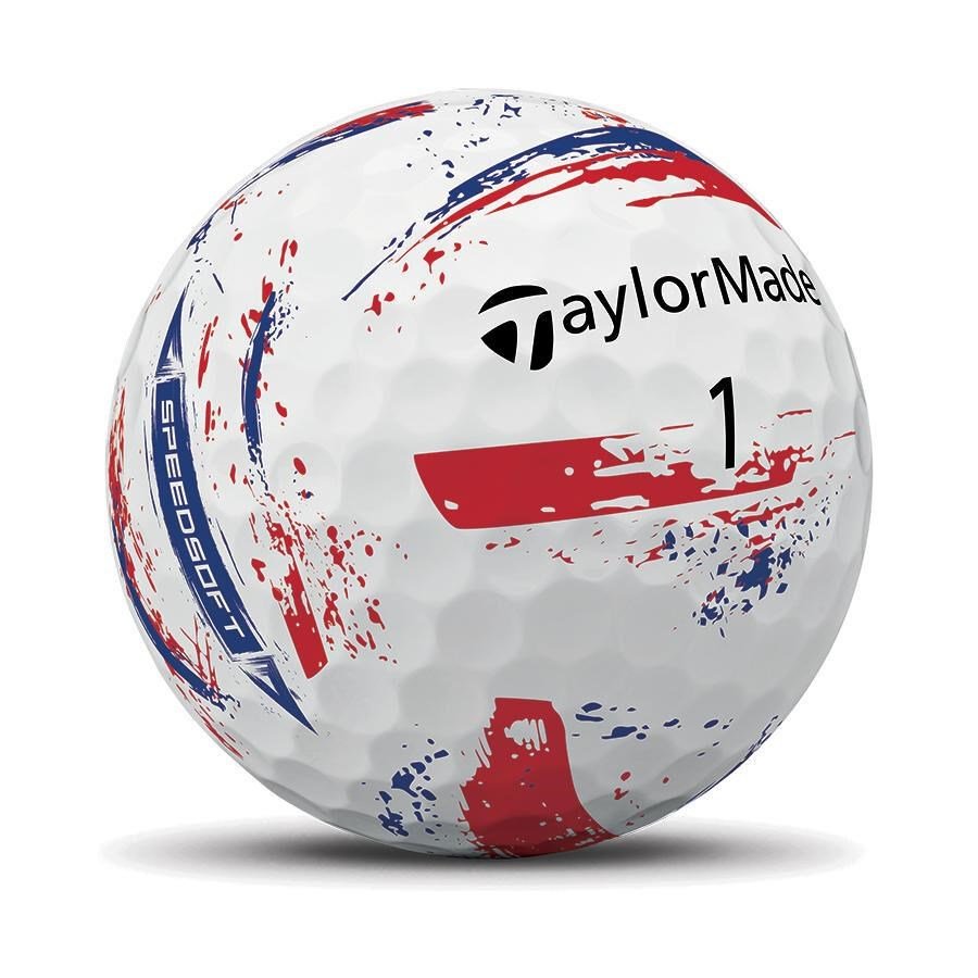 TaylorMade SpeedSoft Ink golfové loptičky, modré/červené