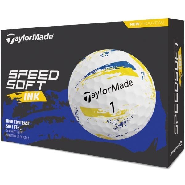 TaylorMade SpeedSoft Ink golfové loptičky, žlto/modré