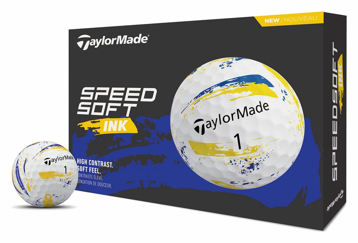 TaylorMade SpeedSoft Ink golfové loptičky, žlto/modré