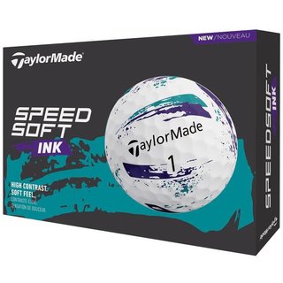 TaylorMade SpeedSoft Ink golfové loptičky, fialové/tyrkysové