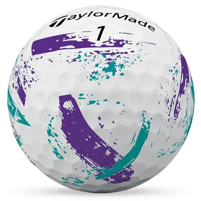 TaylorMade SpeedSoft Ink golfové loptičky, fialové/tyrkysové